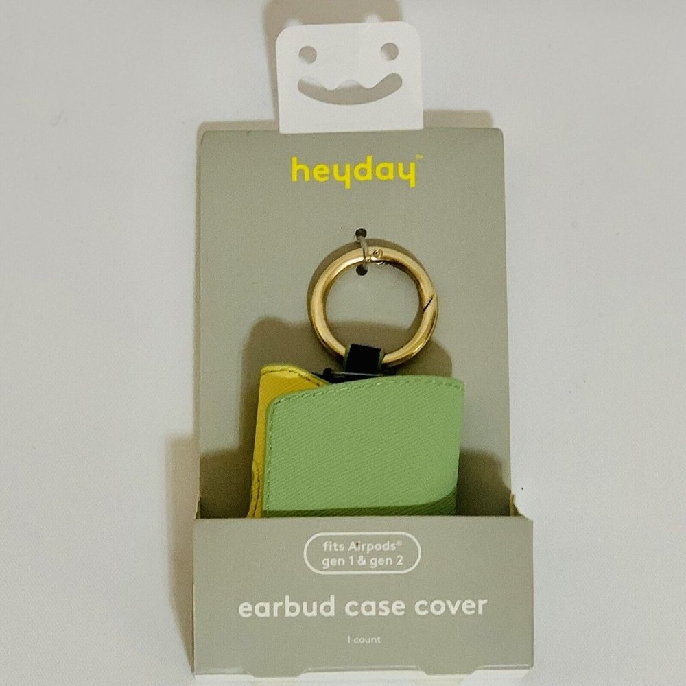 Heyday Apple AirPods Pro Leather Case with Clip - Green/Yellow/Blue